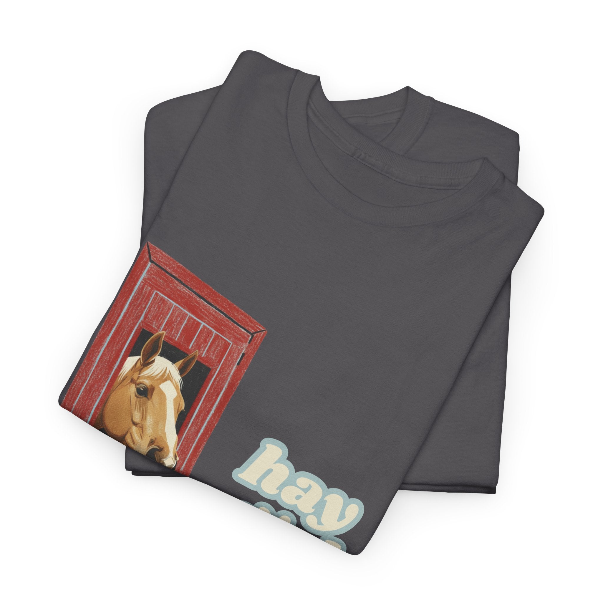 Hay Girl, Horse in Barn T-Shirt