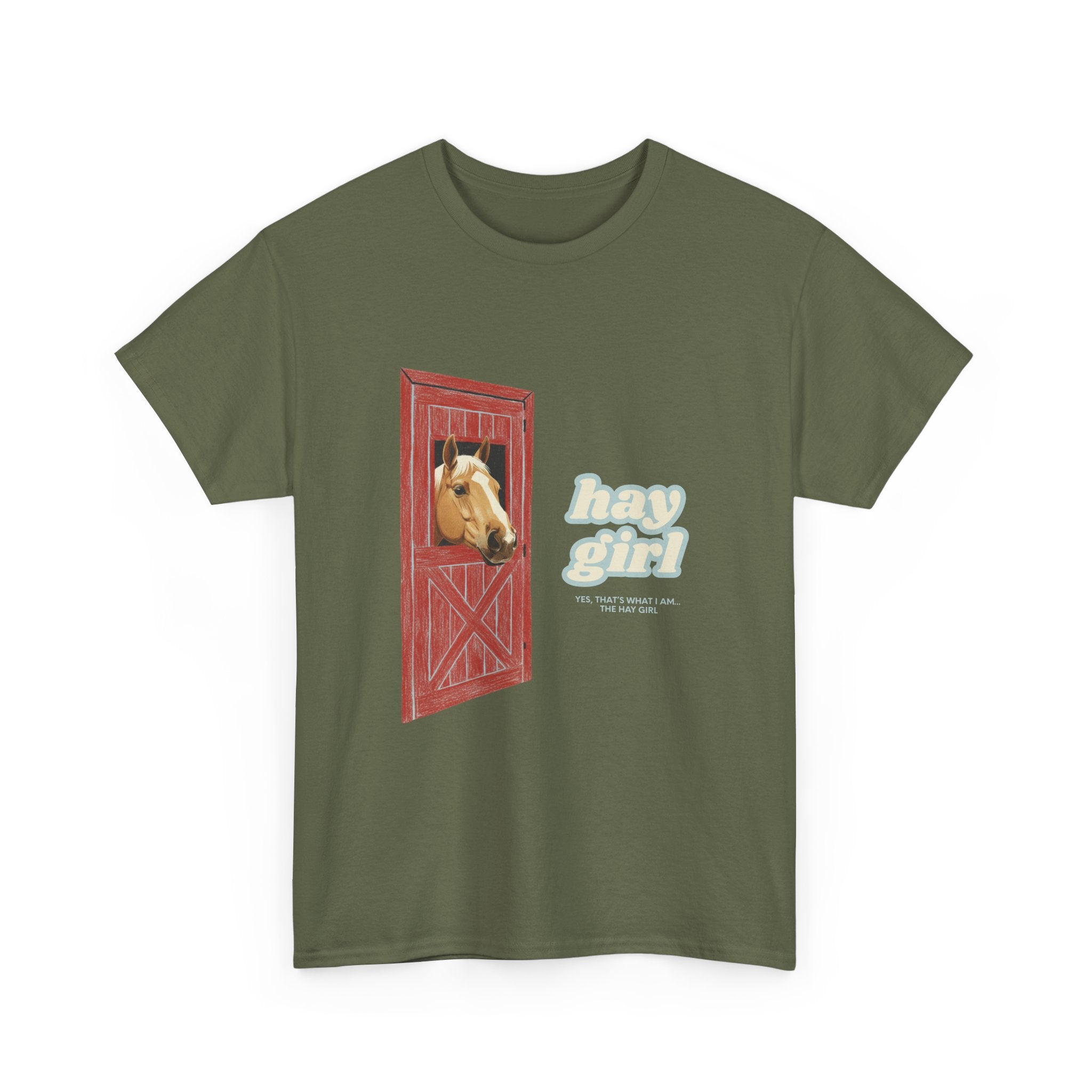Hay Girl, Horse in Barn T-Shirt