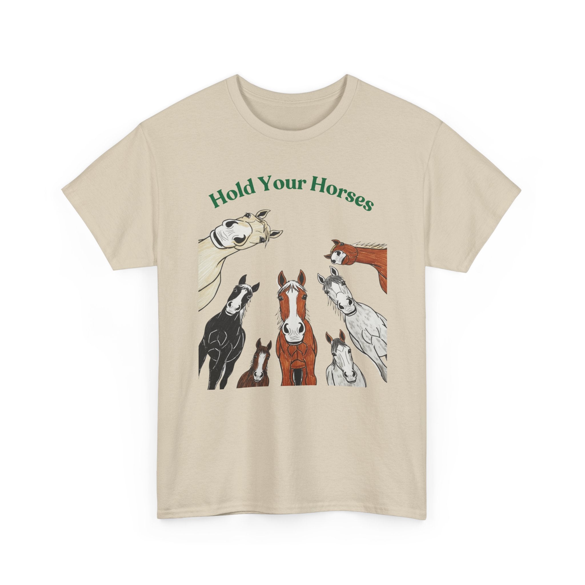 Hold Your Horses, Horse Felt Tip Art T-Shirt
