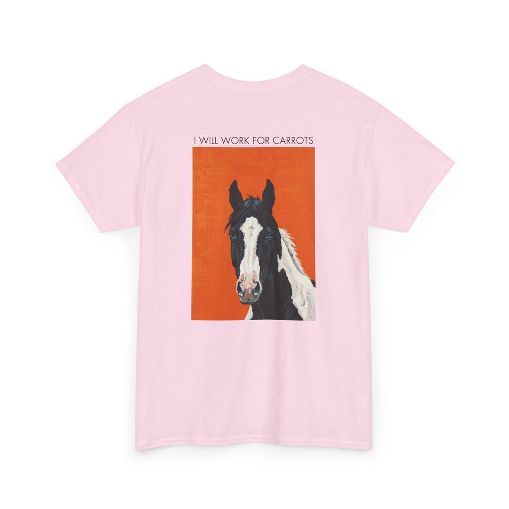 I Will Work For Carrots, Horse Art T-Shirt