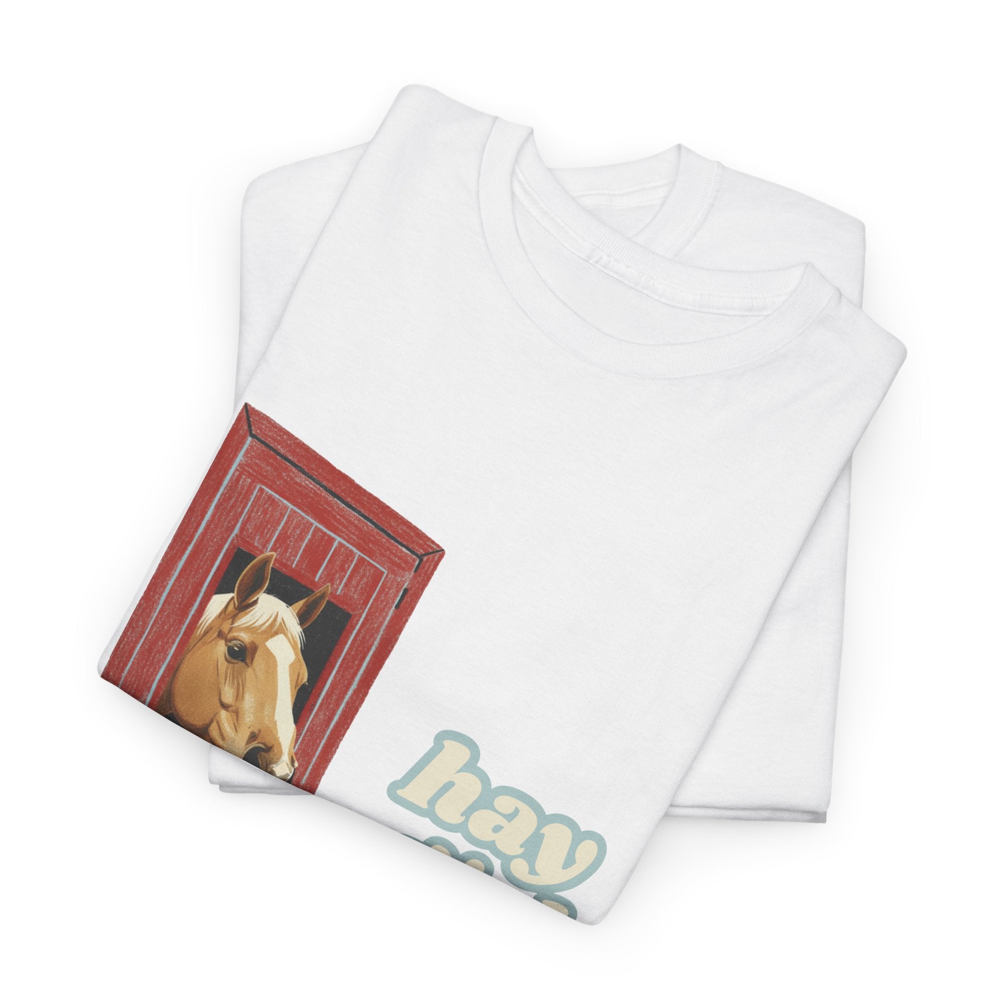 Hay Girl, Horse in Barn T-Shirt