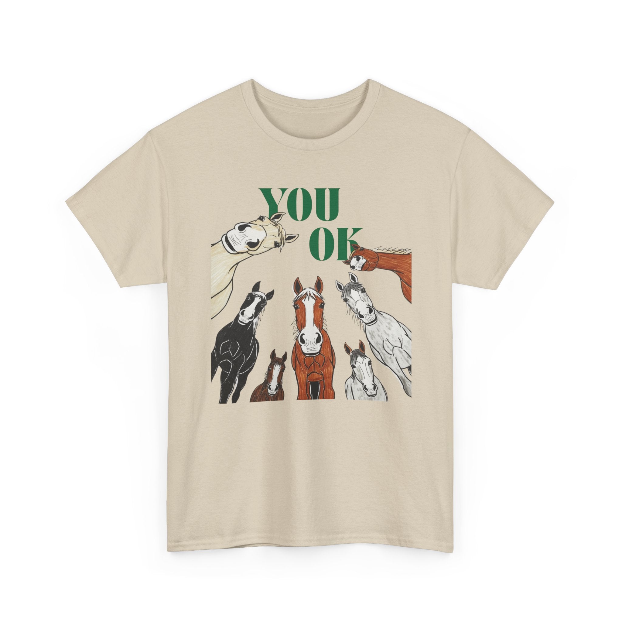 You Ok, Horse Felt Tip Art T-Shirt