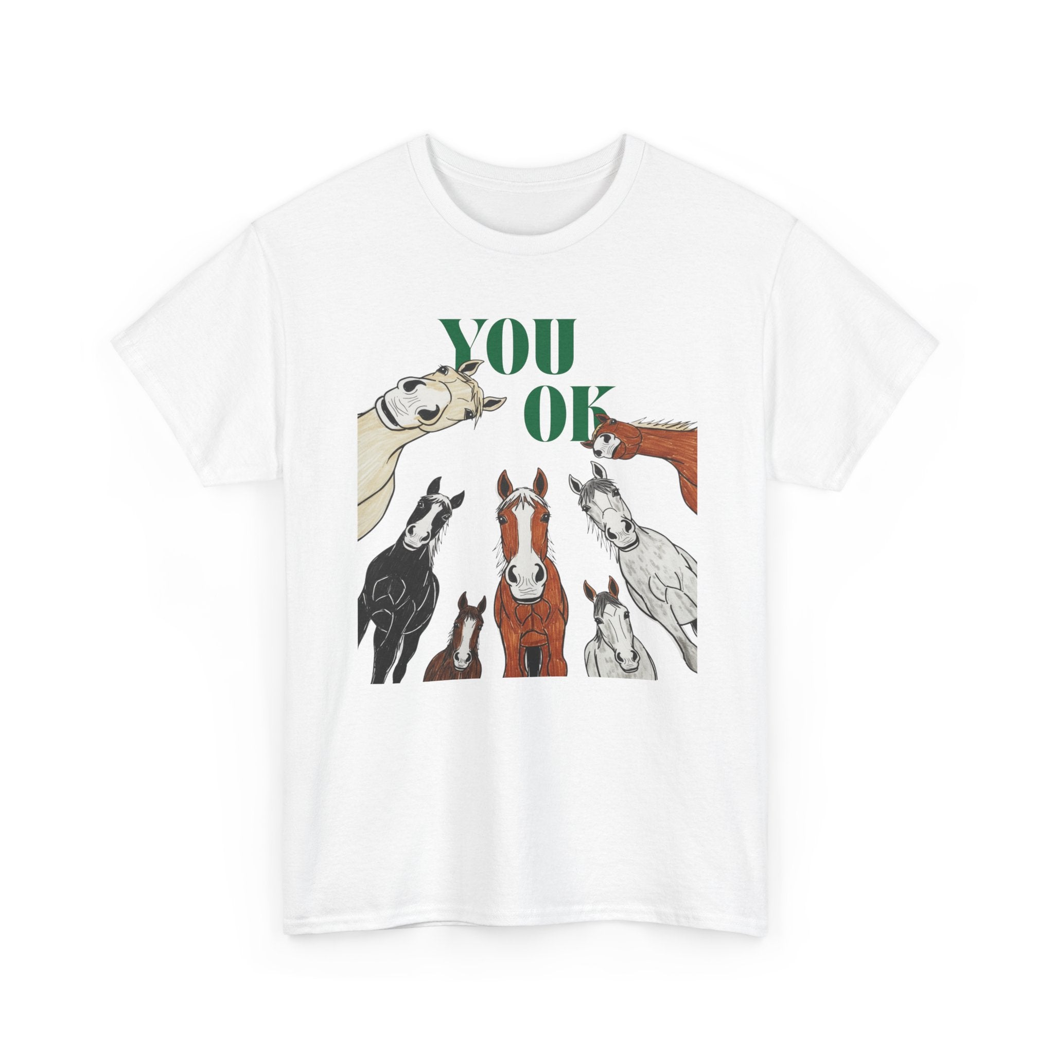 You Ok, Horse Felt Tip Art T-Shirt