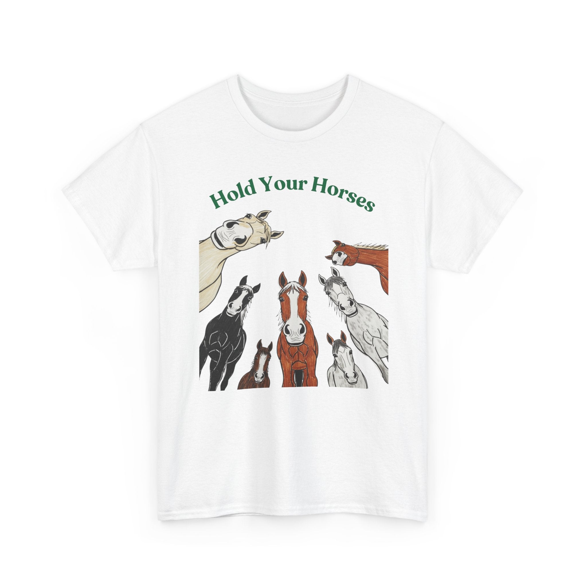Hold Your Horses, Horse Felt Tip Art T-Shirt