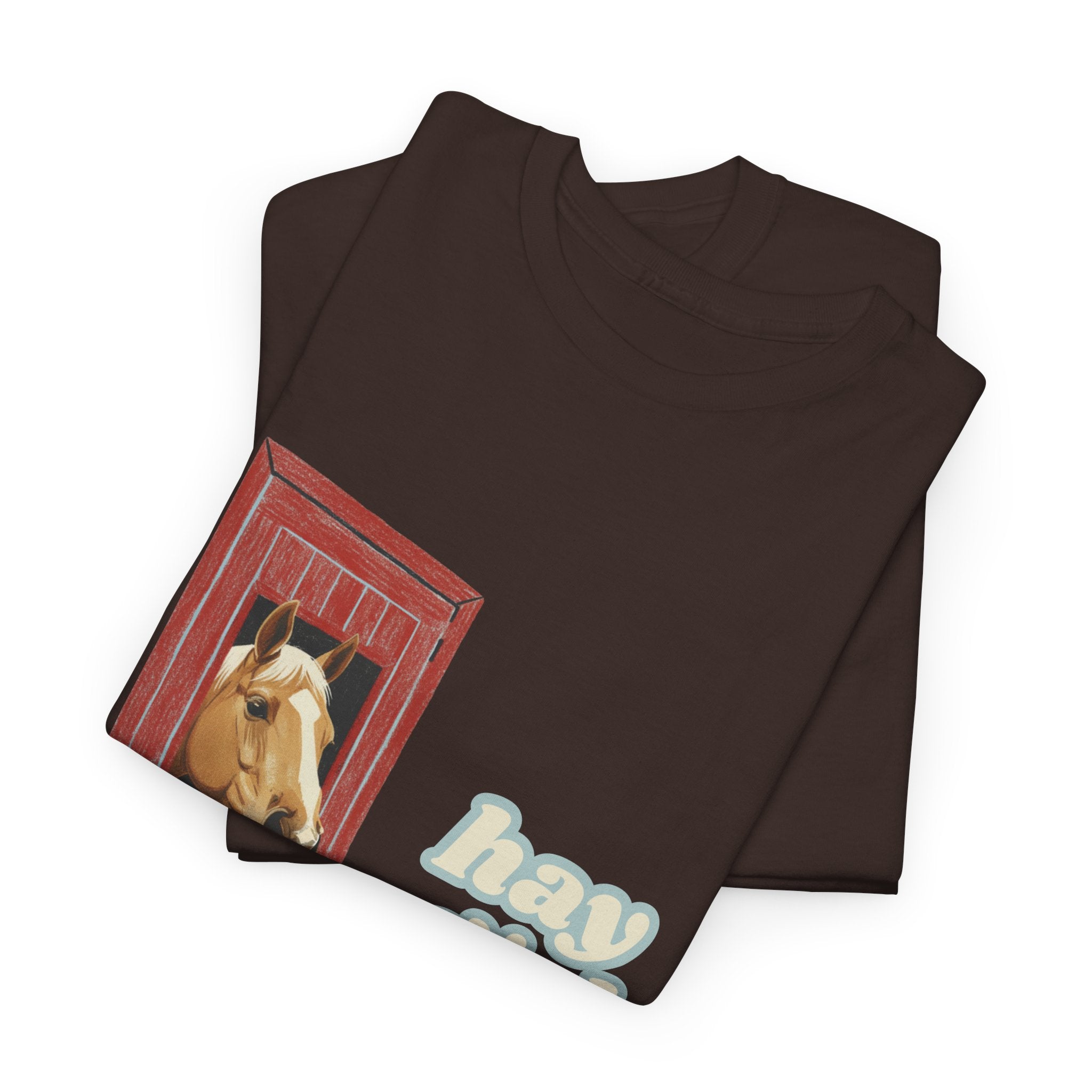 Hay Girl, Horse in Barn T-Shirt