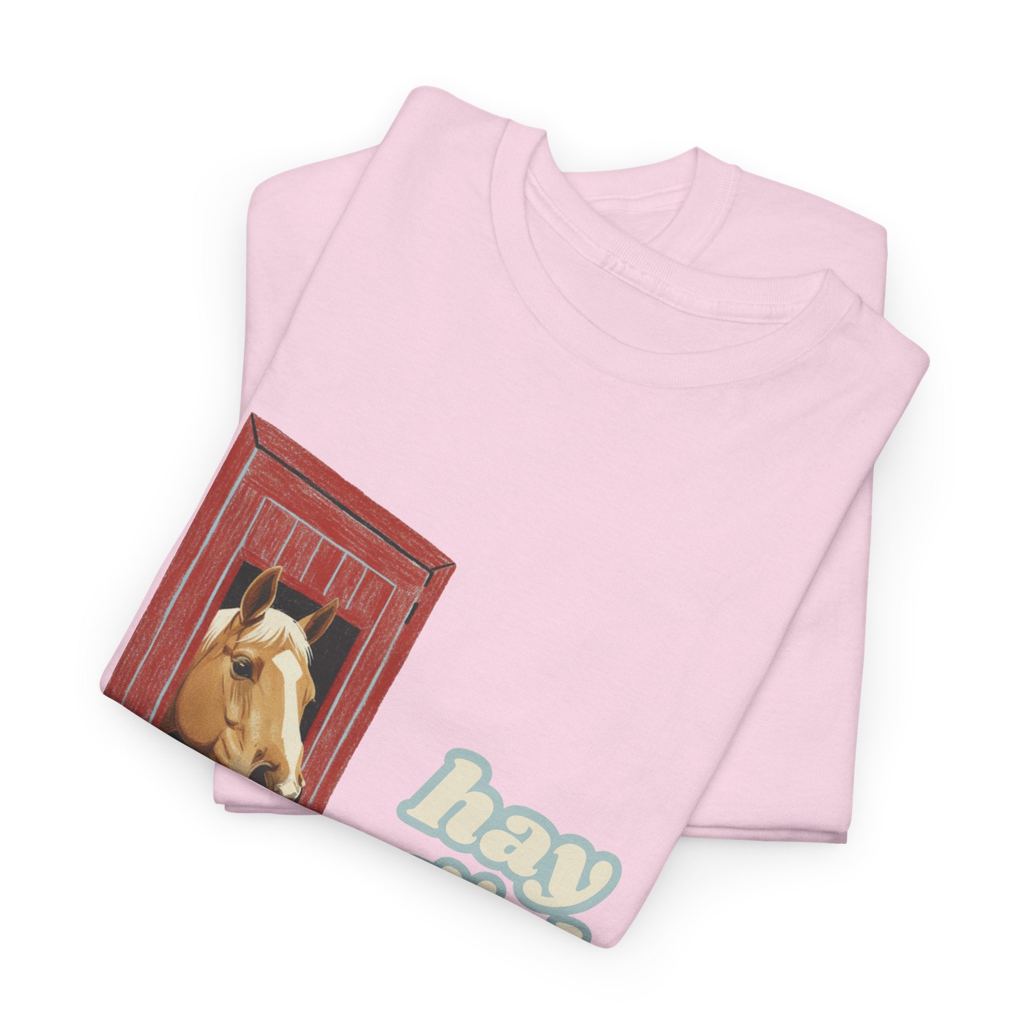 Hay Girl, Horse in Barn T-Shirt