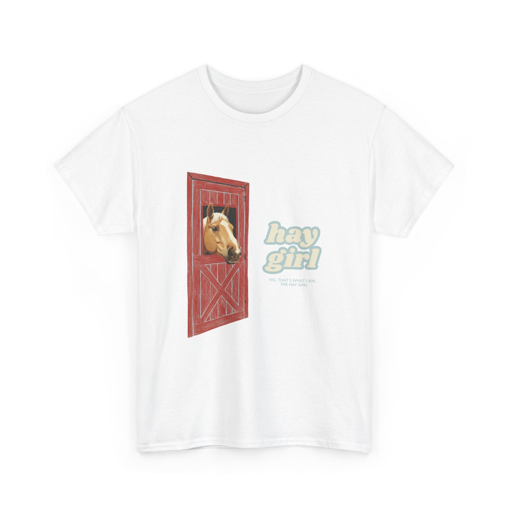 Hay Girl, Horse in Barn T-Shirt